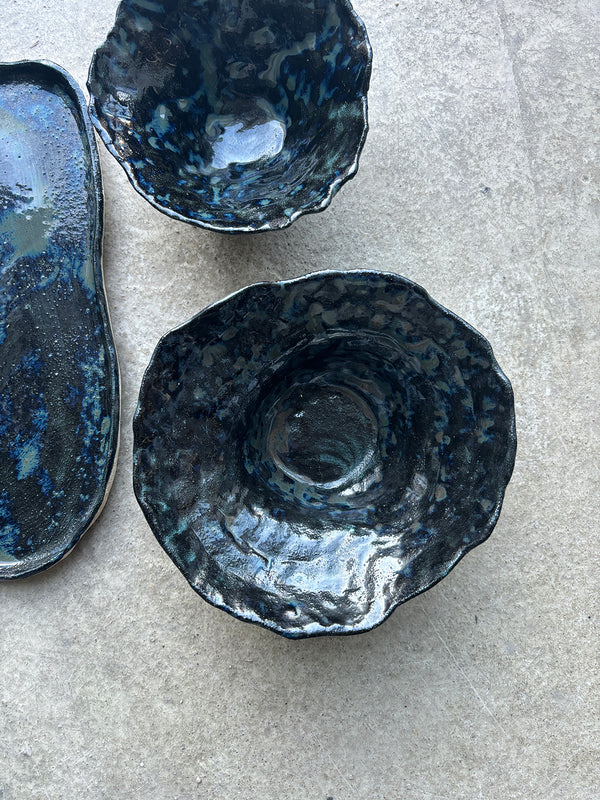 Midnight Sail Plate and Bowls