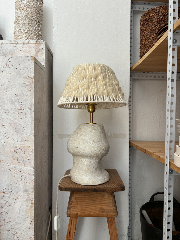 Irregular Matadero Table Lamp with Organic Cotton and 100% Merino Wool Lampshade