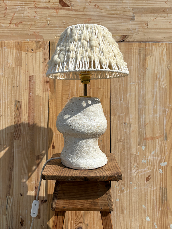 Irregular Matadero Table Lamp with Organic Cotton and 100% Merino Wool Lampshade