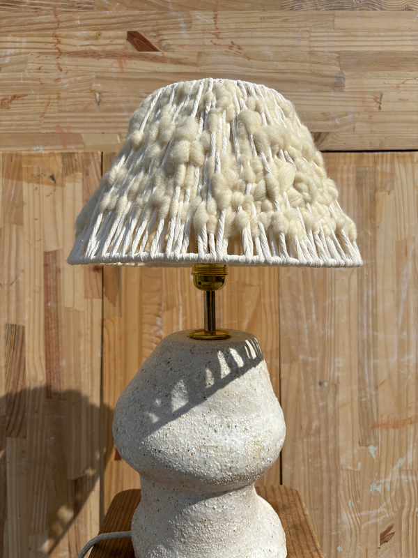 Irregular Matadero Table Lamp with Organic Cotton and 100% Merino Wool Lampshade