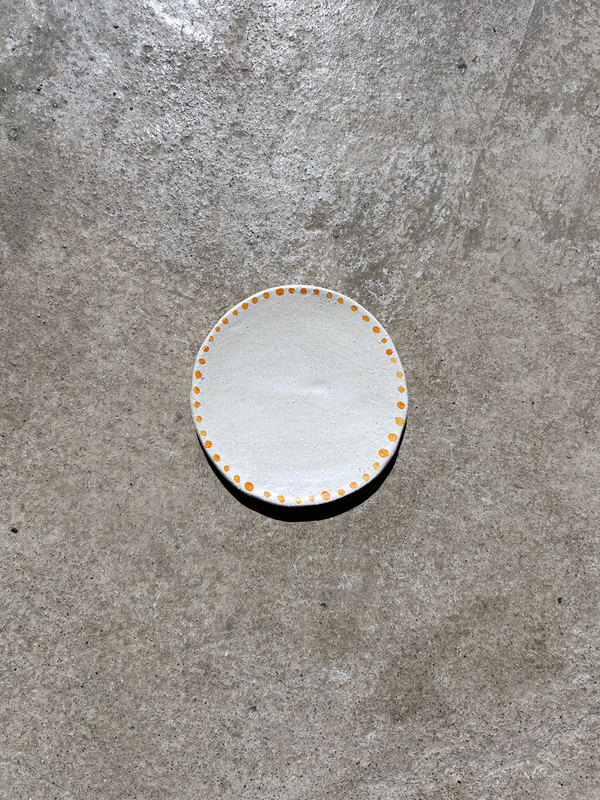 Mini Orange Border Dots Plate