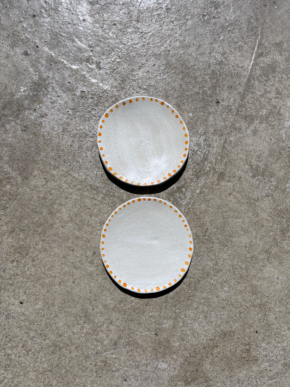 Mini Orange Border Dots Plate