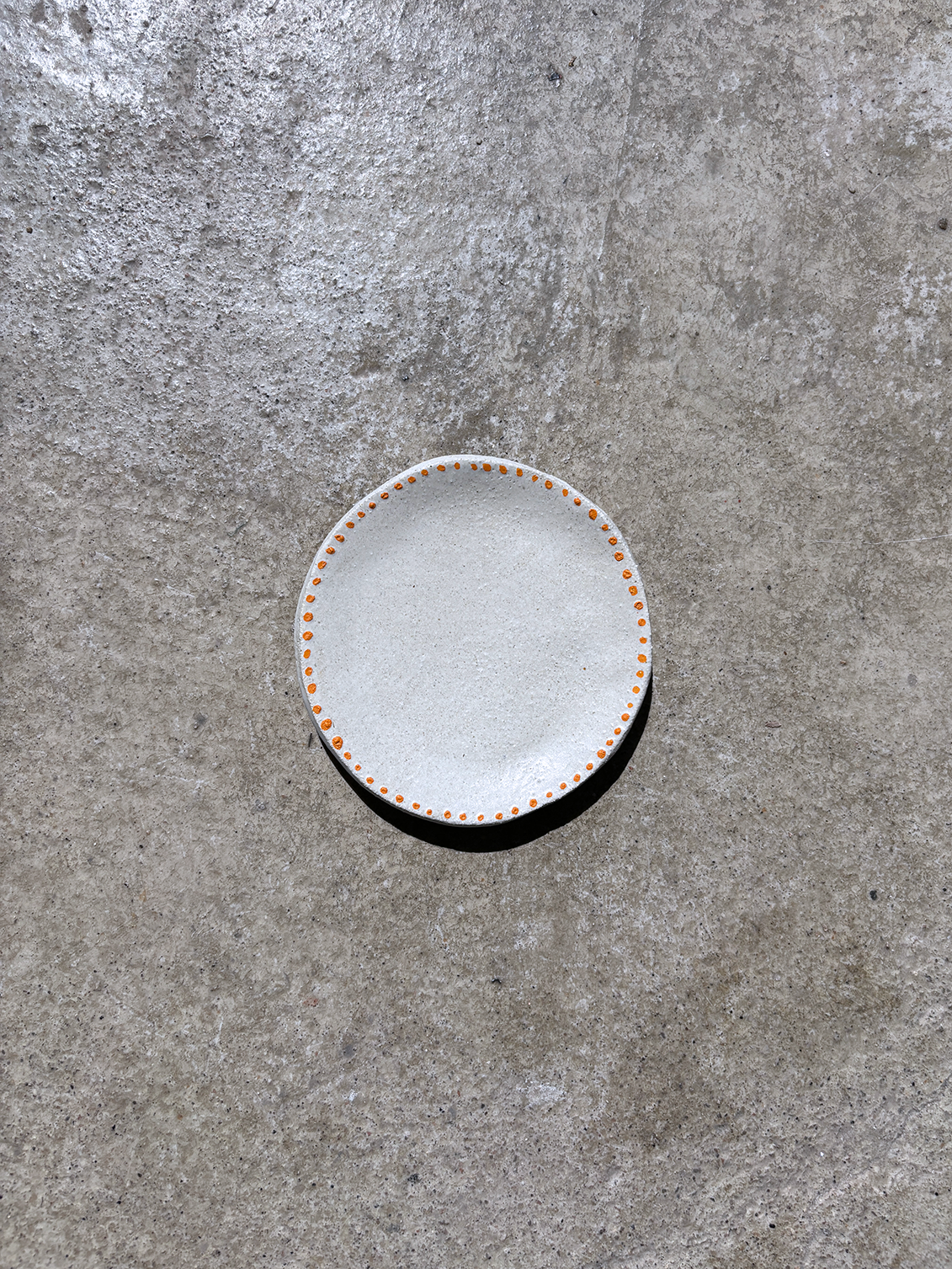 Mini Orange Border Dots Plate