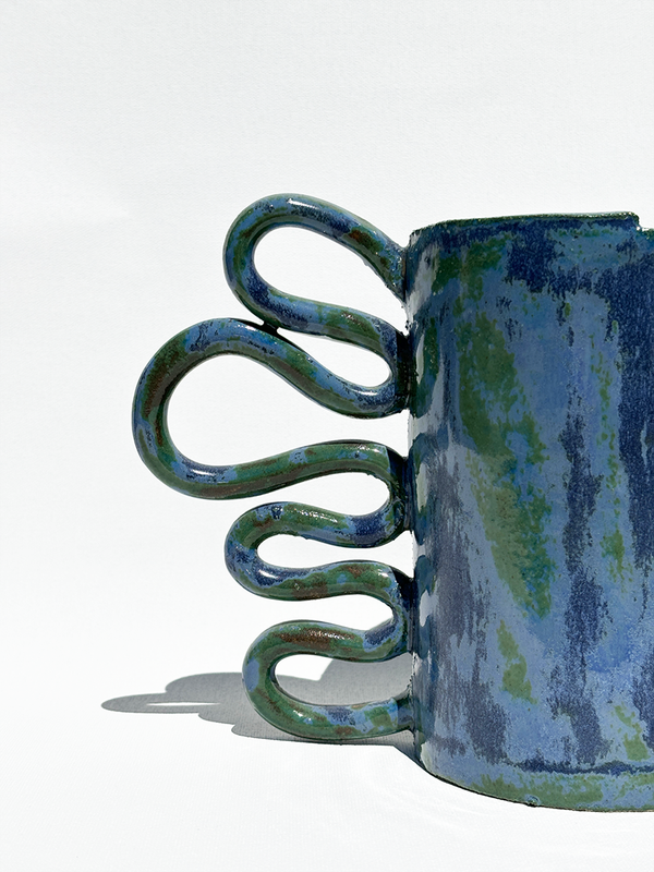 Curvy Blue Ice Pitcher